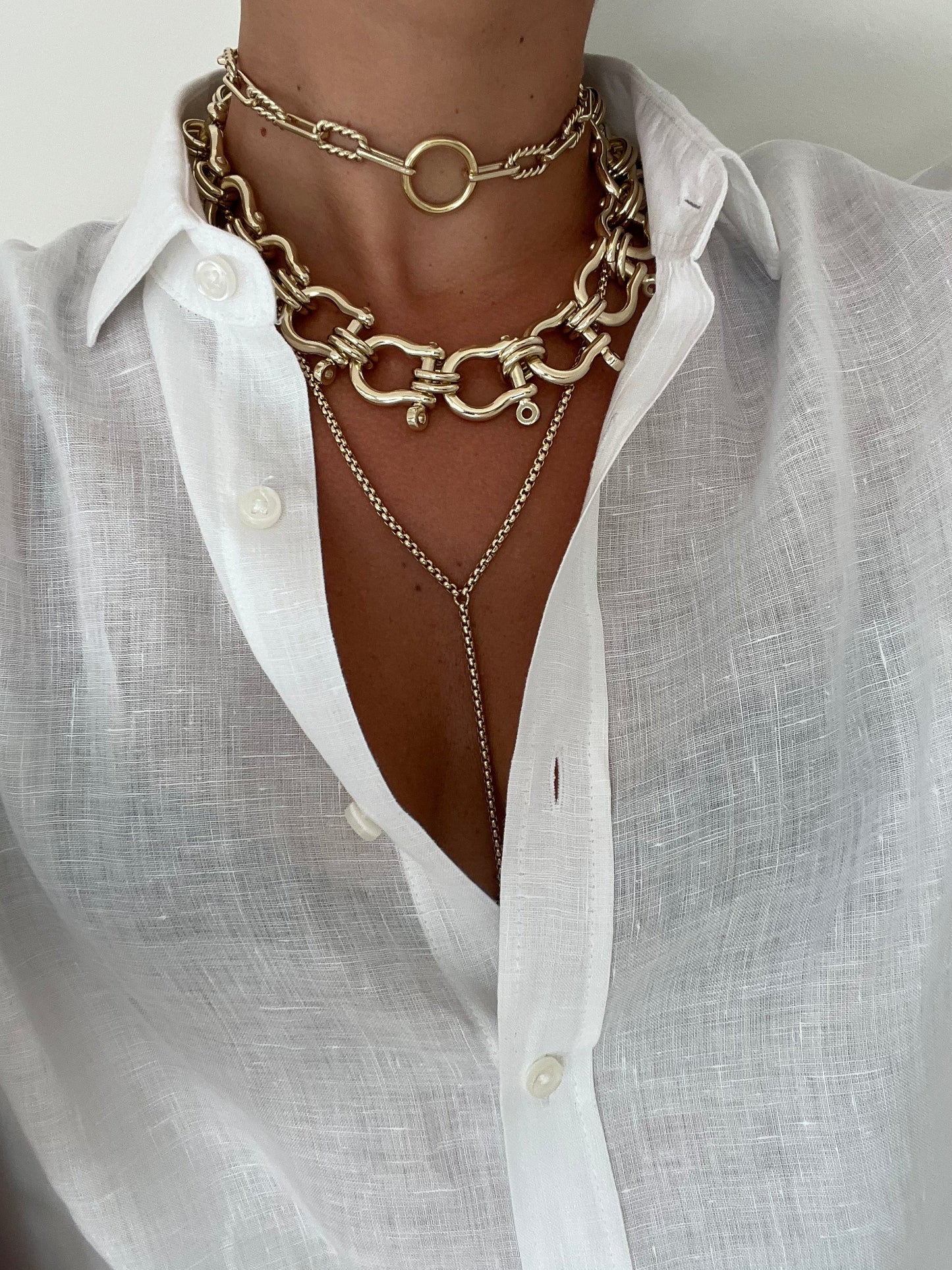 Thin Luciana Box Chain Lariat by Eklexic