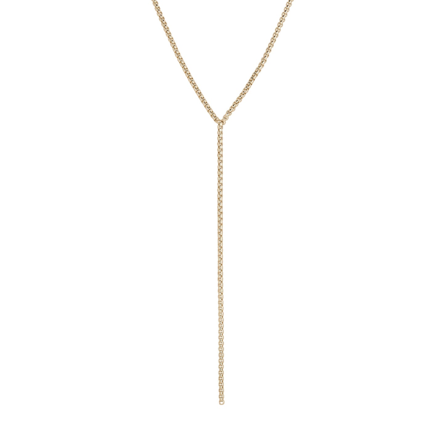 Thin Luciana Box Chain Lariat by Eklexic