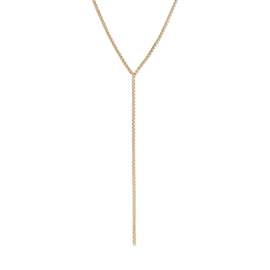 Thin Luciana Box Chain Lariat by Eklexic